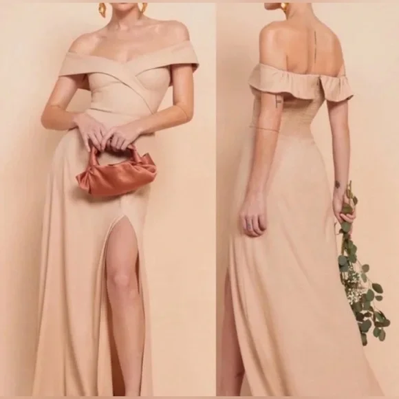 Reformation Beige Evening Gown - Picture 2 of 8